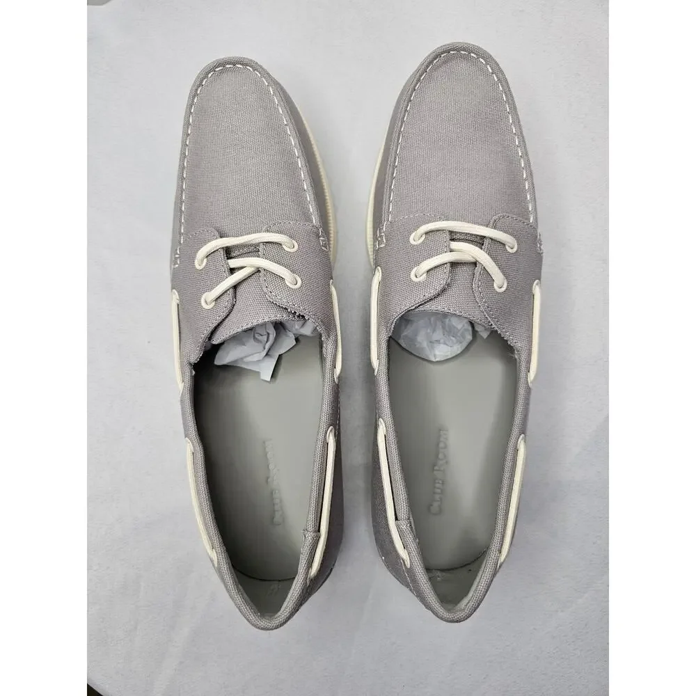 Club Room Men's Elliot‎ Lace-Up Boat Shoes Loafers Grey Size 8M
